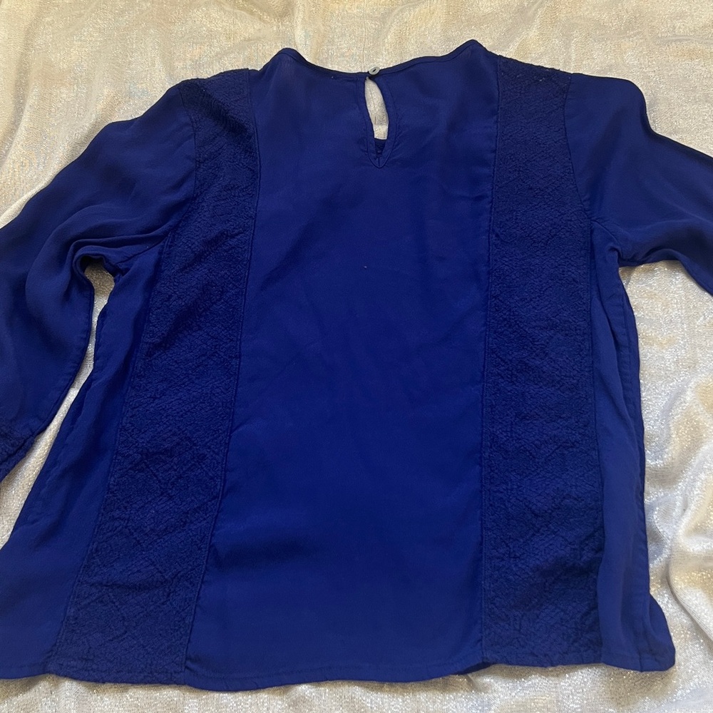 Meadow Rue Blue Lace Blouse - Picture 9 of 12